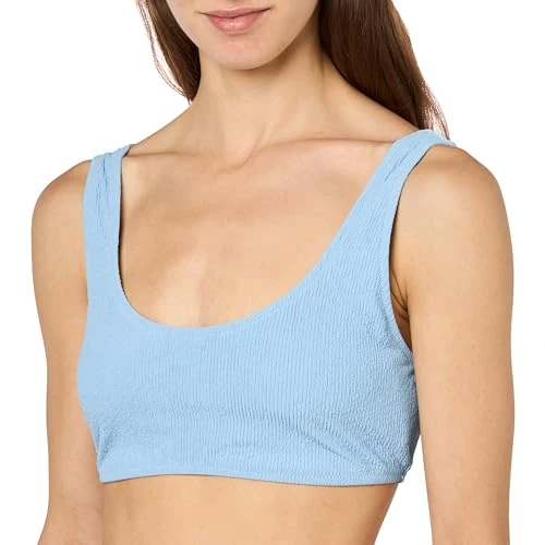 Women's Legacy Icons Swimwear W-Stretch Light Crinkle Nylon Top Bikini, Sky Blue, M