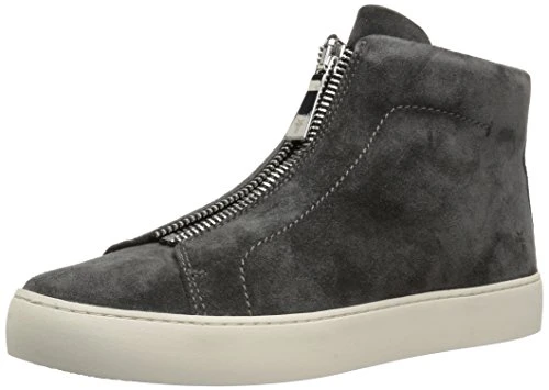 Women's Lena Zip High Fashion Sneaker, Charcoal Soft Oiled Suede, 7.5 M US