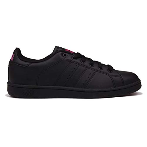 Womens Leyton Ladies Lace Up Sport Shoes Casual Footwear Trainers Black/Cerise UK 8