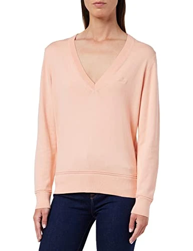 Women's Light Cotton V-Neck, Guava Orange, S