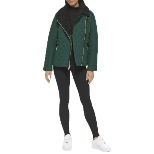 Women's Light-Weight Jacket Transitional, Quilted Short Emerald, S