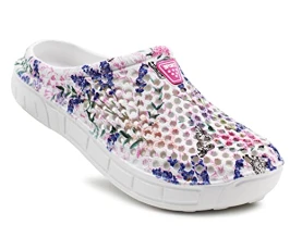 Womens Lightweight Breathable Clogs Slip On EVA Ladies Floral Summer Garden Slipper Mule Pool S