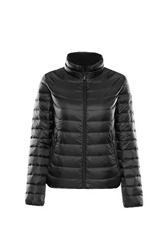 Women's Lightweight Packable Down Jacket, Black, 8