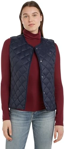 Women’s Lightweight Quilted Collarless Down Gilet, Blue (Desert Sky), XXL