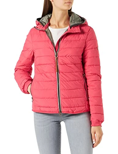 Women's Lightweight quilted jacket with removable Hood BLOUSON, berry, 42