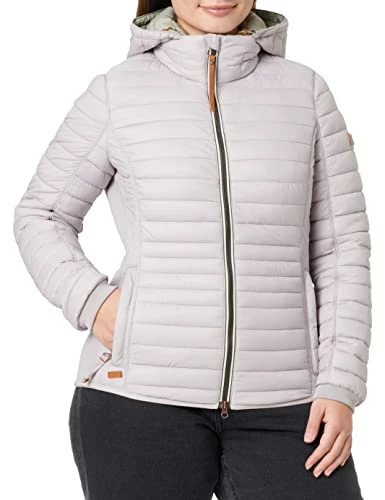 Women's Lightweight Quilted Jacket with Removable Hood Blouson, Pink, 48