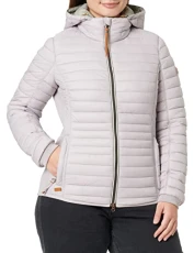 Women's Lightweight Quilted Jacket with Removable Hood Blouson, Pink, 48