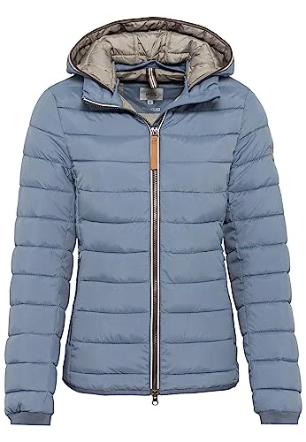 Women's Lightweight Quilted Jacket with Removable Hood, Blue, 42