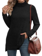 Women's Lightweight Turtleneck Pullover Long Sleeve Shirt Soft Ribbed Knit Casual Knitted Jumper Tops Pullover Women's Elegant, black, M Women's Lightweight Turtleneck Pullover Long Sleeve Shirt Soft Ribbed Knit Casual Knitted Jumper Tops Pullover Women's Elegant, black, M