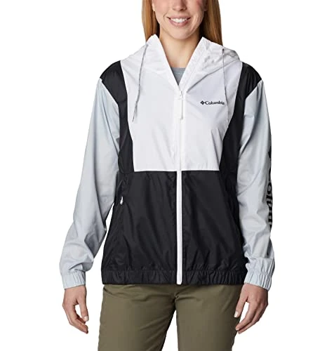 Women's Lily Basin Jacket Lightweight Windbreaker Jacket, White x Cirrus Grey x Black, Size M