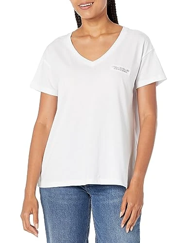 Women's Limited Edition We Beat as One Cotton Jersey V Neck Boyfriend Fit Tee, White, XS