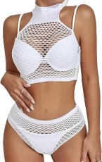 Womens Lingerie Set Fishnet Babydoll Bodysuit Sexy Nightwearr Sleepwear Nightdress(White wb,one Size)