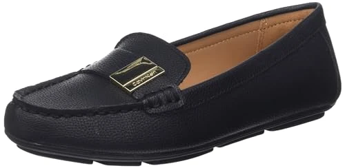 Women's Lisa Loafer Flat, Black Leather 001, 5.5 UK