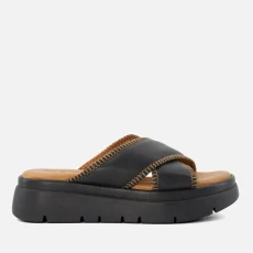 Womens Litch Leather Sandals - Black