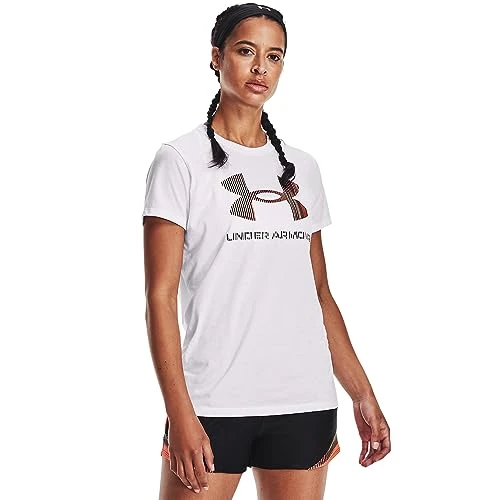 Women's Live Sportstyle Graphic Short Sleeve Crew Neck T-Shirt, White (105)/Black, M