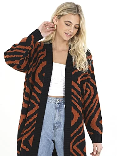 Women's Lkc-248hornbeam Cardigan Sweater, brown, XS