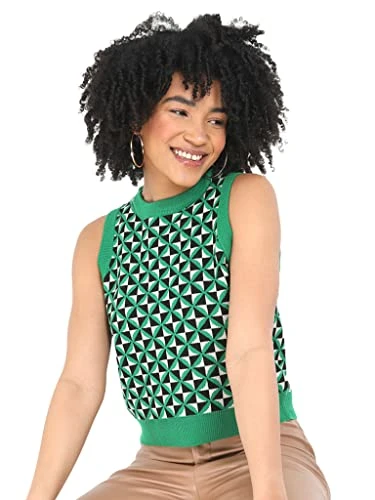 Women's LKV-555GEOA/JDA Waistcoat, Verde, Normal