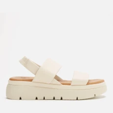 Womens Location Leather Flatform Sandals - Ecru - UK - Cream