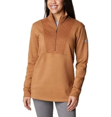 Women's Lodge Quilted 1/4 Zip, Camel Brown, XL Women's Lodge Quilted 1/4 Zip, Camel Brown, XL