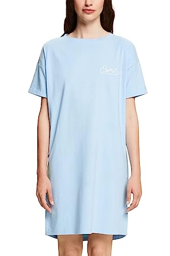 Women's Logo Cotton Nw Sus Nightshirt Nightgown, Pastel blue, UK 14