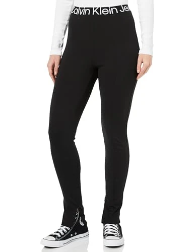 Women's Logo Tape Milano Leggings J20J222601 Knit Pants, Ck Black, 3XL