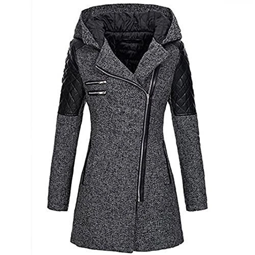 Women's Long Coat Sewing Zip with Hood Long Sleeve Plain Jacket Sweat Jacket Winter Jackets Outdoor 