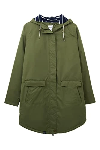 Womens Long Iona Warm Waterproof Raincoat - Ladies Padded Lined Winter Outdoor Coat With Hood - Khak