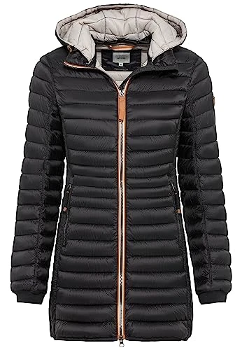 Women's Long Lightweight Quilted Jacket, Black, 44