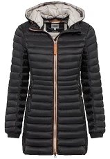 Women's Long Lightweight Quilted Jacket, Black, 44