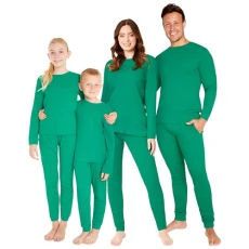 Womens Long Pyjamas Set, 2 Piece Cotton Loungewear - Womens Gifts (Green, S)