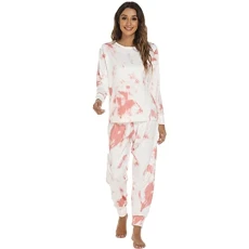 Women's Long Pyjamas with Cuffs, Sleepwear Set Satin Long Sleeve Leisure Suit Print Two Piece Long Trousers and Tops Lady Nightwear Soft Sets Lightweight Sleep Shirt Pyjama Bottoms Women's Long Pyjamas with Cuffs, Sleepwear Set Satin Long Sleeve Leisure Suit Print Two Piece Long Trousers and Tops Lady Nightwear Soft Sets Lightweight Sleep Shirt Pyjama Bottoms