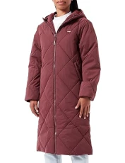 Women's Long Quilted Jacket, Dahlia, XS