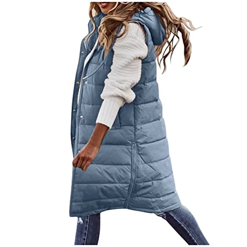 Women's Long Quilted Vest Winter Down Vest Transition Vest Winter Jacket Long Vest Winter Vest Jacke