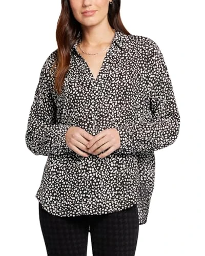 Women's Long Sleeve Becky Blouse, Dillon Dots, XL