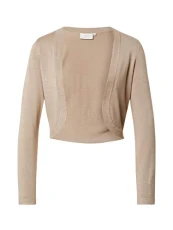 Women's Long Sleeve Bolero Short Shoulder Jacket Open Front Shrugs, Beige, S Women's Long Sleeve Bolero Short Shoulder Jacket Open Front Shrugs, Beige, S