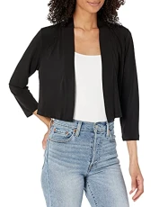 Women's Long Sleeve Cardigan Shrug Dress, Black Jersey, XL