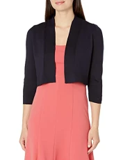 Women's Long Sleeve Cardigan Shrug, Indigo Knit, S
