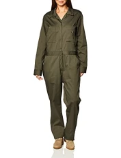 Women's Long Sleeve Cotton Twill Work Utility Coveralls, Moss, L UK Women's Long Sleeve Cotton Twill Work Utility Coveralls, Moss, L UK