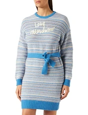 Women's Long Sleeve Dress Striped with Belt, Puffo/Pink/Panx, 20