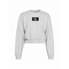 Womens Long Sleeve Lounge Sweatshirt Grey Heather L