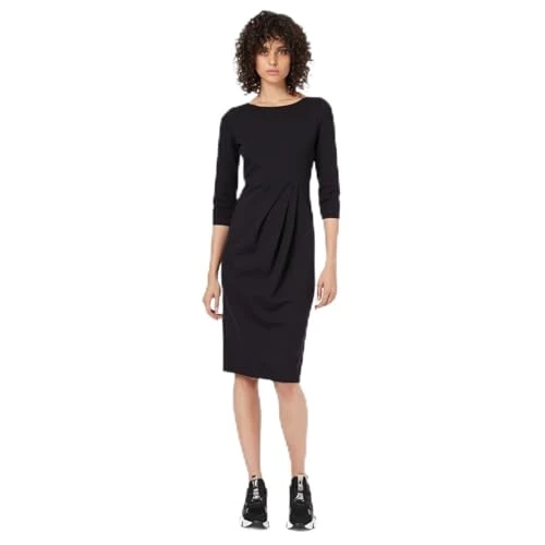 Womens Long Sleeve Midi Dress Navy Blue M