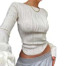 Women's Long Sleeve T-Shirt Ladies Sexy Crop Top Y2K Fashion Aesthetic Clothes Going Out Outfit Skims Dupe Club Party Streetwear Spring Summer (C - White, S) Women's Long Sleeve T-Shirt Ladies Sexy Crop Top Y2K Fashion Aesthetic Clothes Going Out Outfit Skims Dupe Club Party Streetwear Spring Summer (C - White, S)