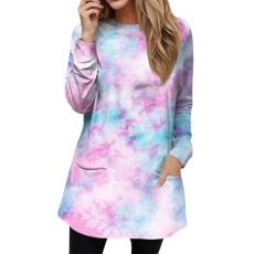 Women's Long Sleeve Tops Sparkly Top White Tshirt Black Blouse Ladies Long Tunics Sparkly Ladies Polo Neck Jumpers Printing Casual Sweatshirts Christmas Jumper Plus Size Women(Light Purple,XXL)