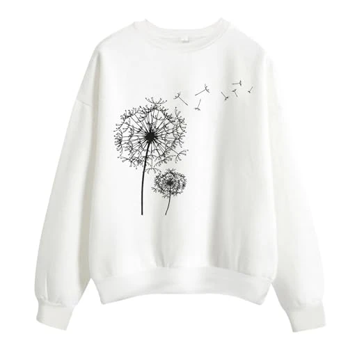 Womens Long Sleeve Tops UK Autumn Winter O Neck Solid Color Prints Long Sleeve Pullover Sweatshirt Knit Polo Jumpers for Women Sale Clearance Necessary for Sleep
