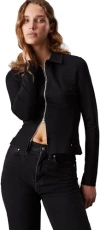 Women's Long Sleeve Zipped Cardigan, Black (Ck Black), 3XL