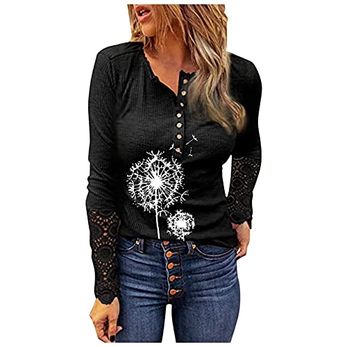 Women's Long-Sleeved T-Shirt Casual Print Shirt Women's T-Shirt with Crew Neck, Summer Colour Contra