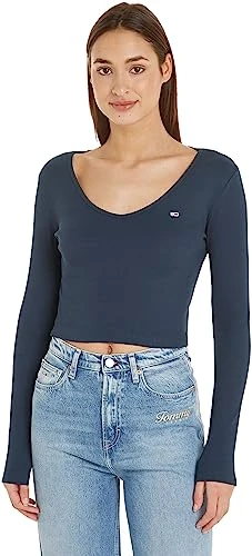 Women's Long-Sleeved T-Shirt Essential Basic, Blue (Twilight Navy), L