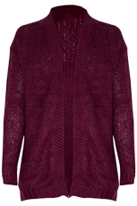 Womens Long Sleeves Winter Warm Jumper Chunky Cable Knit Cardigan Cardigan Wine Small (UK 8) Womens Long Sleeves Winter Warm Jumper Chunky Cable Knit Cardigan Cardigan Wine Small (UK 8)