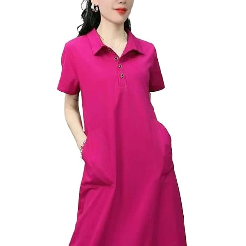 Women's Long T-Shirt Summer Dress Midi Short Sleeve Long Dresses Maxi Dress Casual Dresses S-XXL, Ro