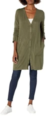 Women's Long Travel Cardigan Sweater, Heather Army, Small Women's Long Travel Cardigan Sweater, Heather Army, Small